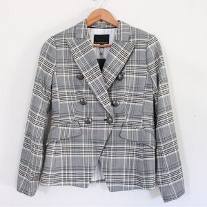 Banana Republic Double-Breasted Plaid Blazer